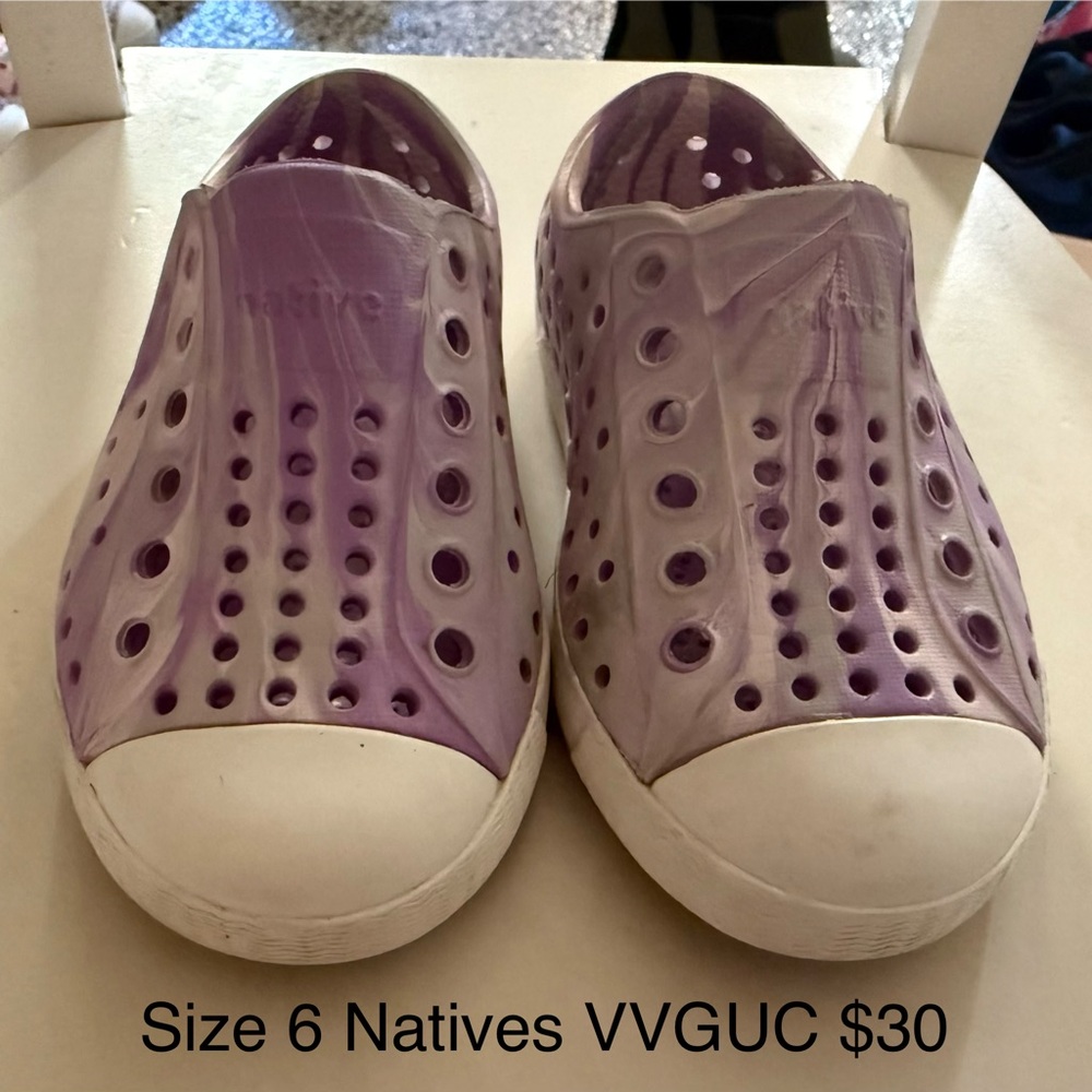 Native Jefferson Purple/White Tie Dye Shoes